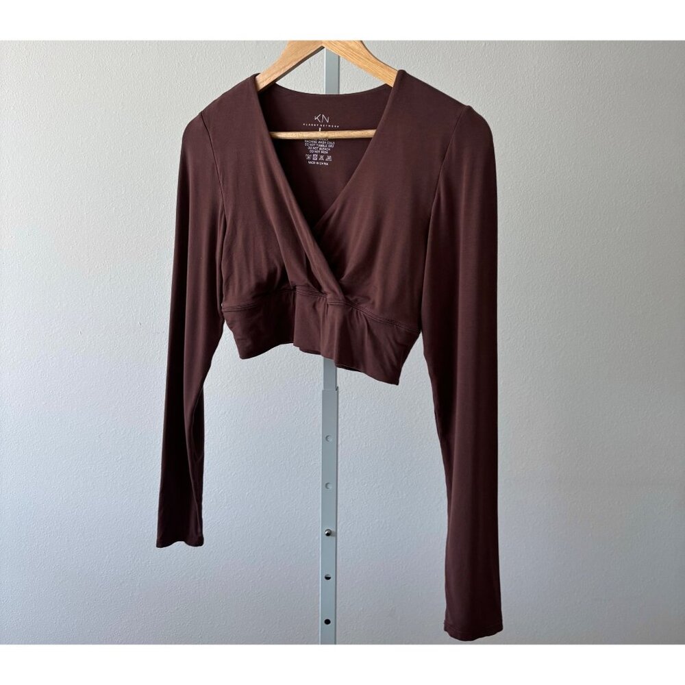Klassy Network Top Large Deep V-Neck Cropped Wrap Y2K Dark Academia Street Style - Picture 11 of 13